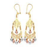Chandelier Earrings in 14K Tri-Color Gold