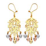 Chandelier Earrings in 14K Tri-Color Gold