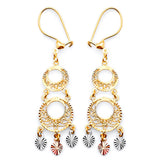 Chandelier Earrings in 14K Tri-Color Gold
