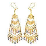 Chandelier Earrings in 14K Tri-Color Gold