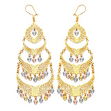 Chandelier Earrings in 14K Tri-Color Gold