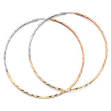 Hoop Earrings in 14K Tri-Color Gold