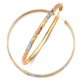 Heart Hoop Earrings in 14K Tri-Color Gold