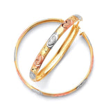 Heart Hoop Earrings in 14K Tri-Color Gold