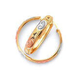 Heart Hoop Earrings in 14K Tri-Color Gold