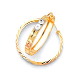 Hoop Earrings in 14K Tri-Color Gold