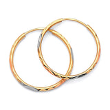 Hoop Earrings in 14K Tri-Color Gold