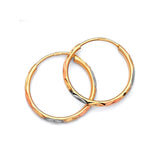 Hoop Earrings in 14K Tri-Color Gold