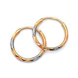 Hoop Earrings in 14K Tri-Color Gold