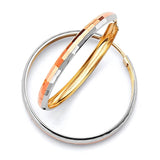 Hoop Earrings in 14K Tri-Color Gold