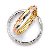 Hoop Earrings in 14K Tri-Color Gold