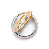 Hoop Earrings in 14K Tri-Color Gold