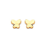 Butterfly Stud Earrings in 14K Gold and Butterfly Backing