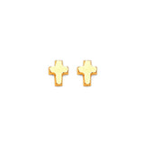 Cross Stud Earrings in 14K Gold and Butterfly Backing