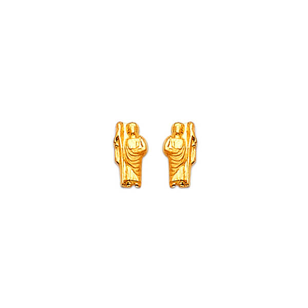 San Judas Stud Earrings in 14K Gold and Butterfly Backing