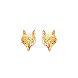 Fox Stud Earrings in 14K Gold and Butterfly Backing