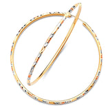 Hoop Earrings in 14K Tri-Color Gold