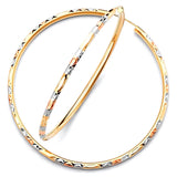 Hoop Earrings in 14K Tri-Color Gold