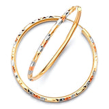 Hoop Earrings in 14K Tri-Color Gold