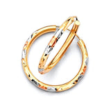 Hoop Earrings in 14K Tri-Color Gold