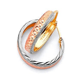 Hoop Earrings in 14K Tri-Color Gold