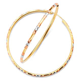 Hoop Earrings in 14K Tri-Color Gold
