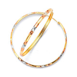 Hoop Earrings in 14K Tri-Color Gold