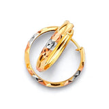 Hoop Earrings in 14K Tri-Color Gold
