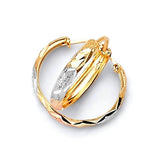 Hoop Earrings in 14K Tri-Color Gold