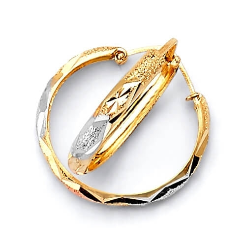 Hoop Earrings in 14K Tri-Color Gold