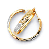 Hoop Earrings in 14K Tri-Color Gold