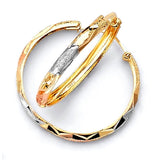 Hoop Earrings in 14K Tri-Color Gold