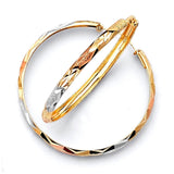 Hoop Earrings in 14K Tri-Color Gold