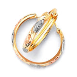 Hoop Earrings in 14K Tri-Color Gold