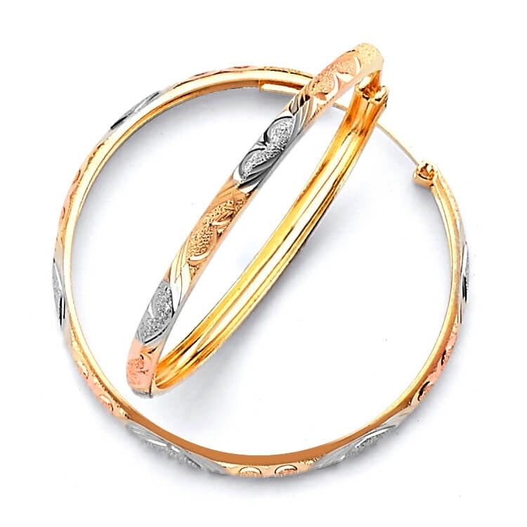Hoop Earrings in 14K Tri-Color Gold