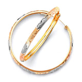 Hoop Earrings in 14K Tri-Color Gold