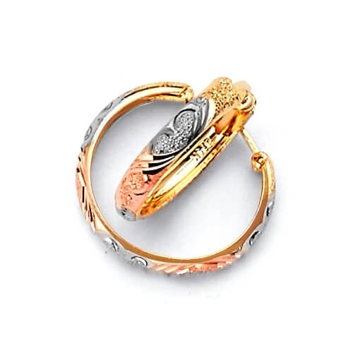 Hoop Earrings in 14K Tri-Color Gold