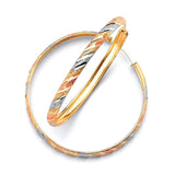 Hoop Earrings in 14K Tri-Color Gold