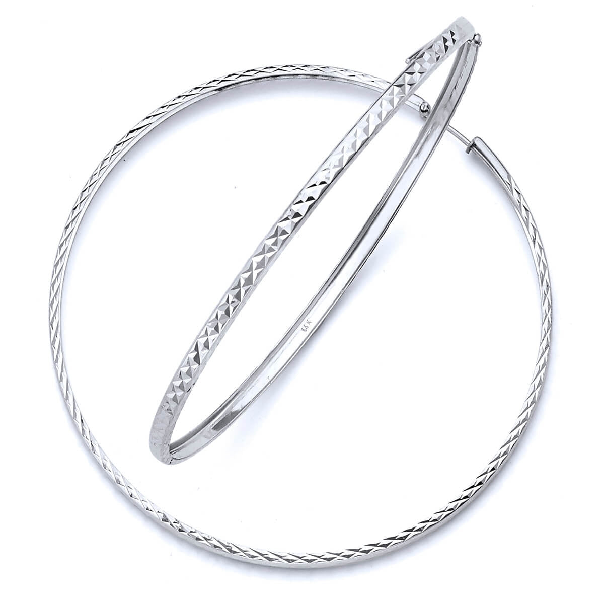 Hoop Earrings in 14K White Gold