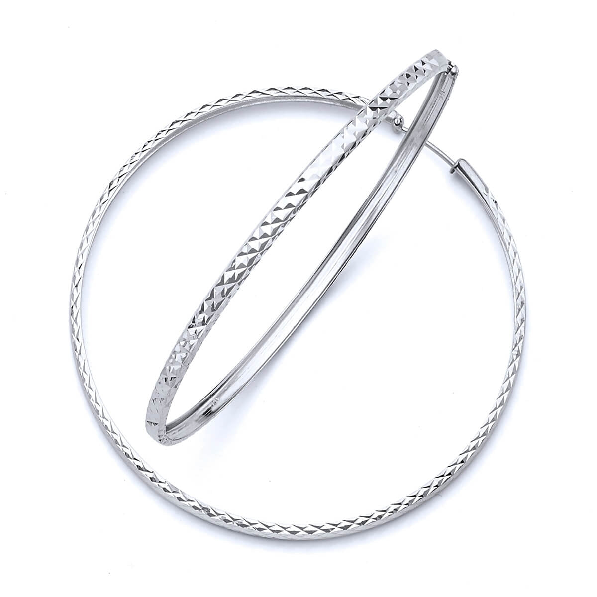 Hoop Earrings in 14K White Gold