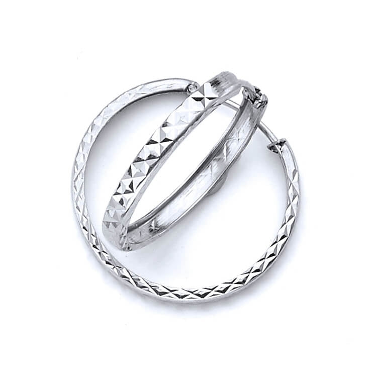 Hoop Earrings in 14K White Gold