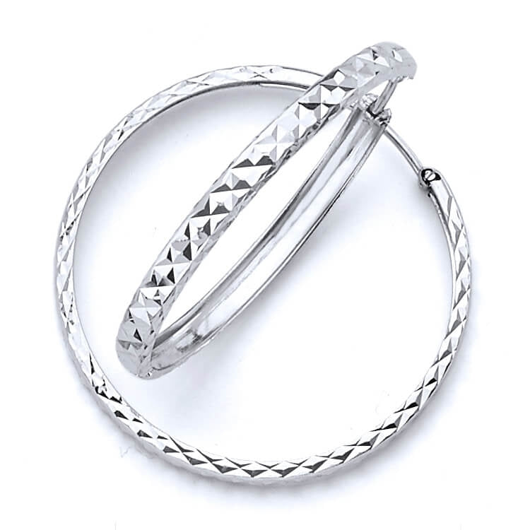 Hoop Earrings in 14K White Gold