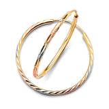 Hoop Earrings in 14K Tri-Color Gold