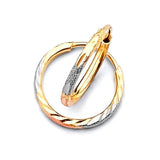 Hoop Earrings in 14K Tri-Color Gold