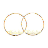 Personalized Hoop Earrings in 14K Tri-Color Gold