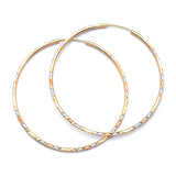 Hoop Earrings in 14K Tri-Color Gold