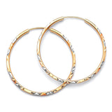 Hoop Earrings in 14K Tri-Color Gold