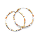 Hoop Earrings in 14K Tri-Color Gold