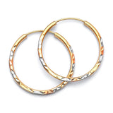 Hoop Earrings in 14K Tri-Color Gold