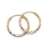 Hoop Earrings in 14K Tri-Color Gold